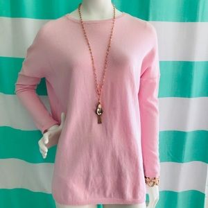NWOT Pink cotton boyfriend sweater.